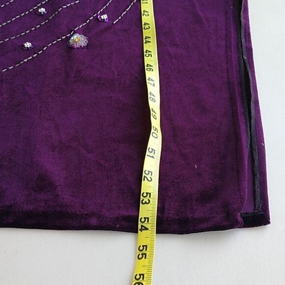Vintage Kevin T Elegant Purple Large Maxi Dress Embellishments Special Event - Picture 11 of 14